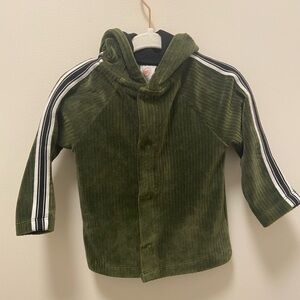 wonder nation Olive Green Corduroy Hooded Jacket with Black Lining